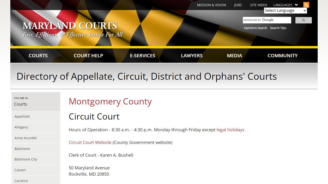 Montgomery County | Maryland Courts