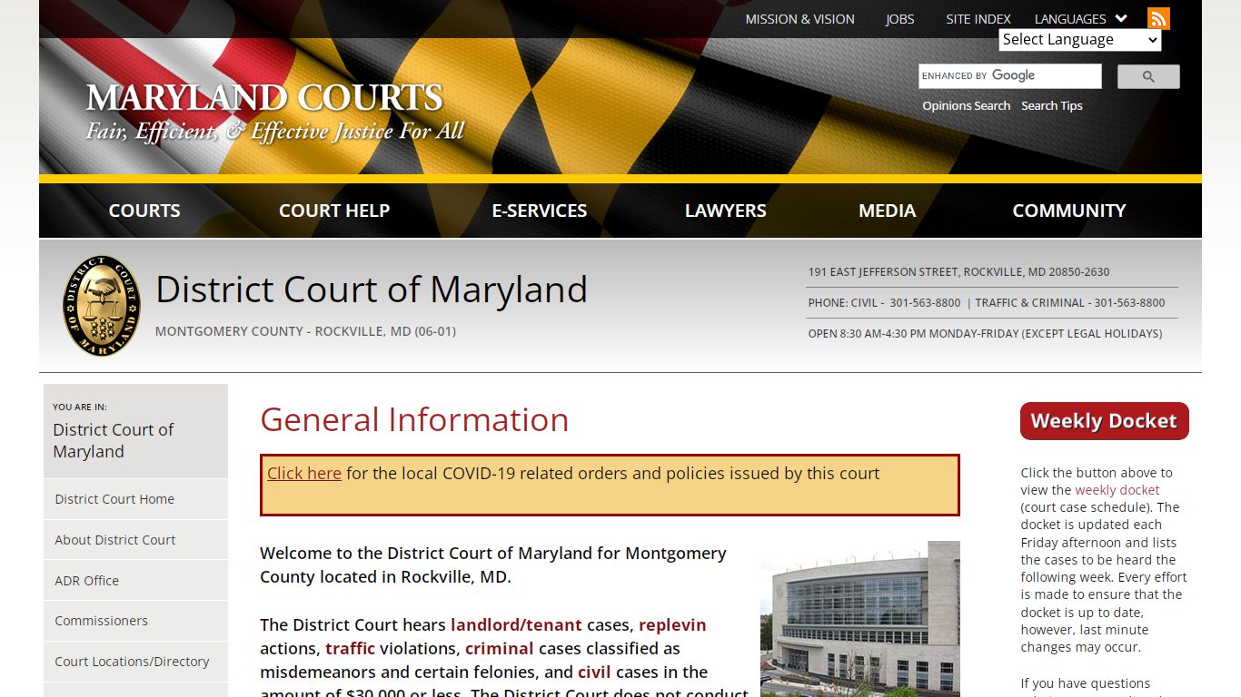 General Information | Maryland Courts